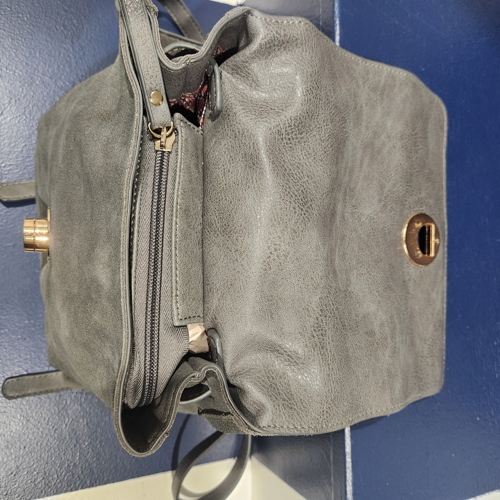 Gray Suede Women's Backpack - image 3